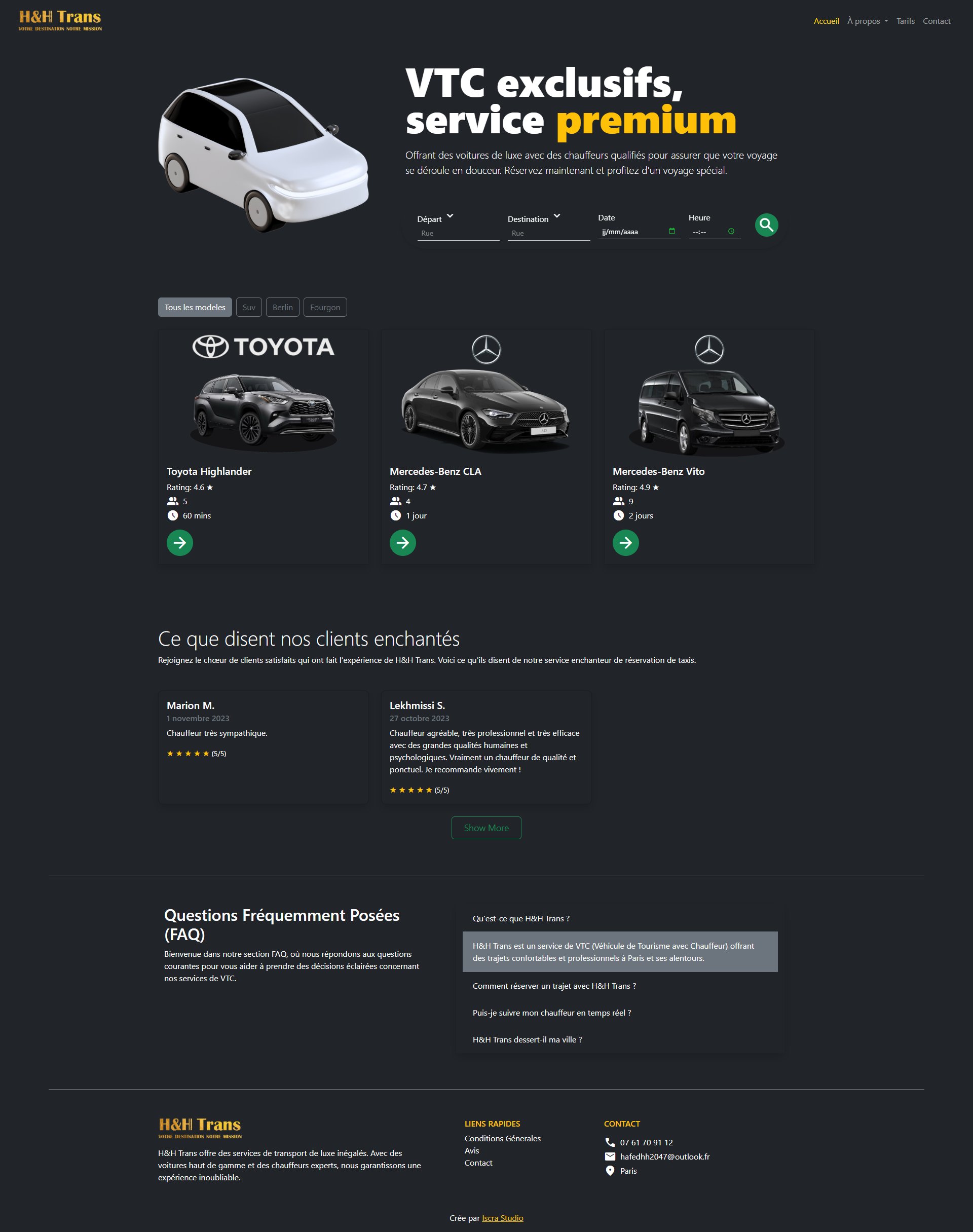 Site Web VTC - hhtrans.fr